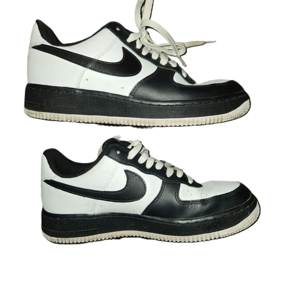 Nike Mens Air Force 1 ID Black White Sneakers Size 7